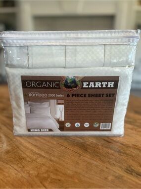 Earth Organic Aloe Vera Bamboo 2000 Series KING SIZE 6-Piece Sheet Set - CREAM